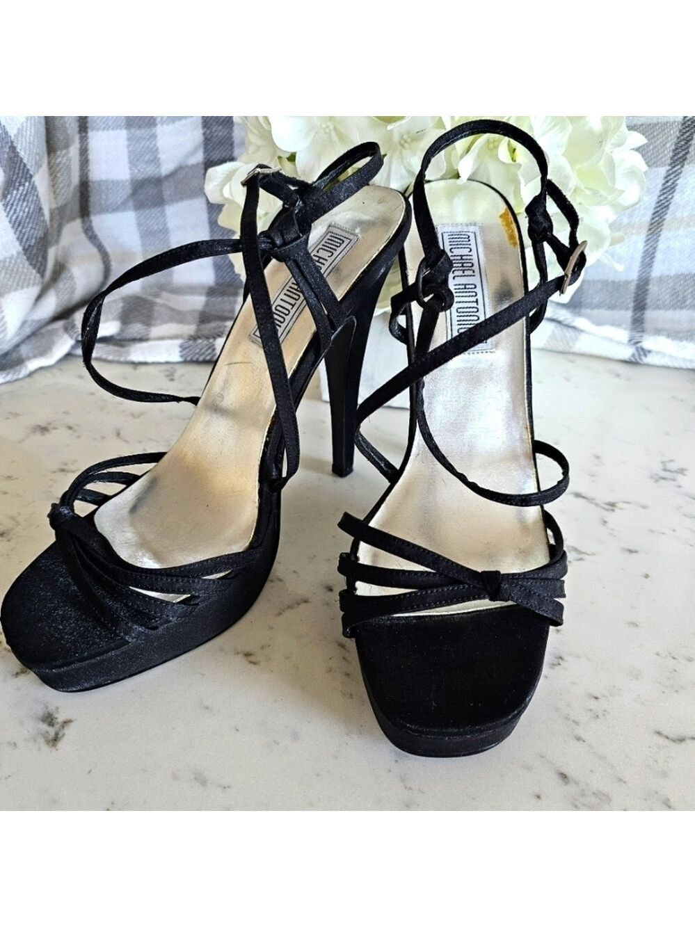 Michael Antonio super high strappy heels